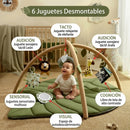 Gimnasio Para Bebé Con Alfombra Acolchada Tipo Hoja Y Arco De Juegos. Baby gym Con Juguetes Colgantes Desmontables. Estimulación temprana.