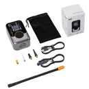 Inflador de llantas Portátil. Compresor de Aire Recargable con Pantalla Digital Dual. Luz LED Integrada (74x47x120mm).