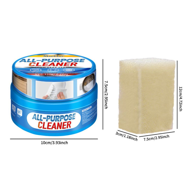 Pasta Limpiadora Multiuso Con Esponja. Limpiador Desengrasante Para Cocina, Ollas, Estufa, Zapatos Y Superficies. Removedor De Manchas Y Grasa (150g).
