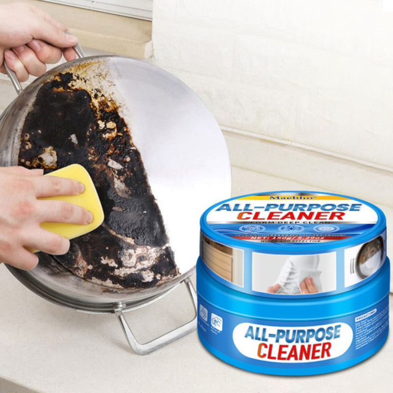 Pasta Limpiadora Multiuso Con Esponja. Limpiador Desengrasante Para Cocina, Ollas, Estufa, Zapatos Y Superficies. Removedor De Manchas Y Grasa (150g).