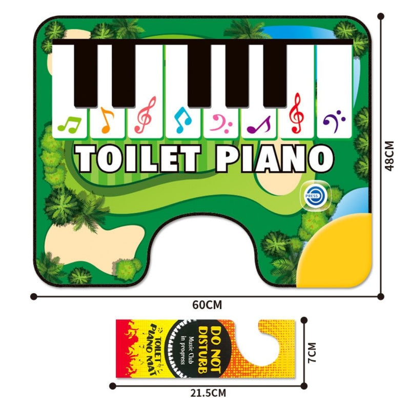 Juguete Alfombra Musical de Piano para Baño. Tapete Interactivo con Teclas de Piano para Inodoro. Produce sonidos musicales. Color verde.