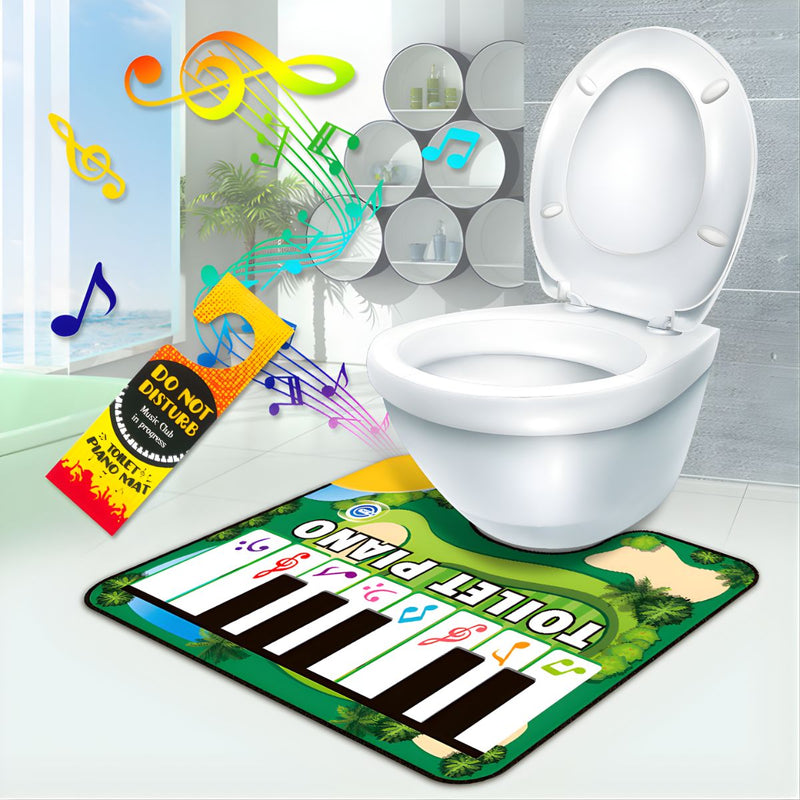 Juguete Alfombra Musical de Piano para Baño. Tapete Interactivo con Teclas de Piano para Inodoro. Produce sonidos musicales. Color verde.