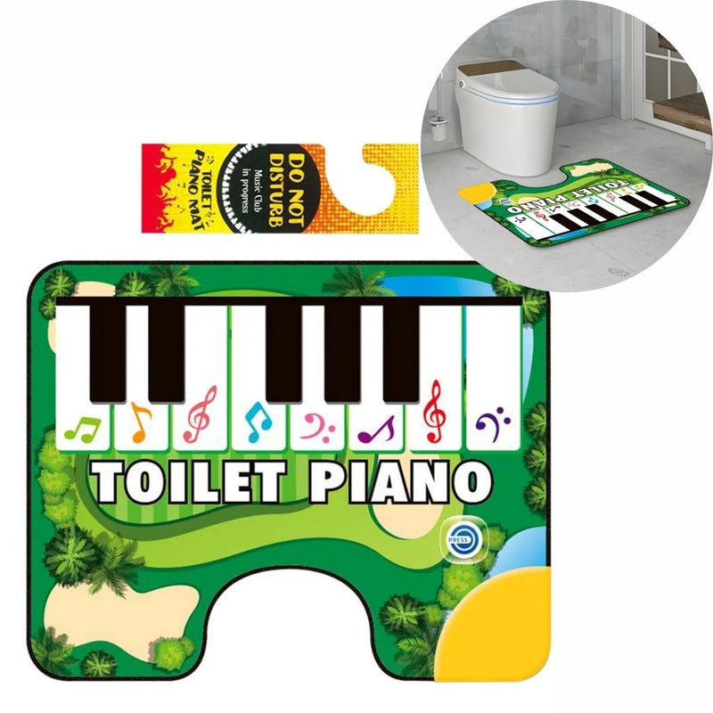 Juguete Alfombra Musical de Piano para Baño. Tapete Interactivo con Teclas de Piano para Inodoro. Produce sonidos musicales. Color verde.