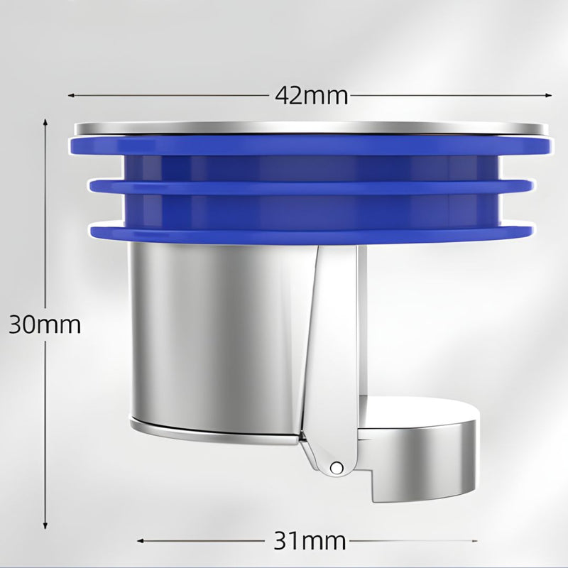 Tapón de Drenaje Antirretorno para Baño (42mm). Núcleo para Desagüe de Cobre Plateado. Válvula Antiolor con Apertura Automática 40g.
