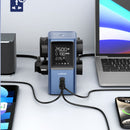Regleta Vertical de 2500W con Pantalla Digital. Torre de Enchufes con Medidor de Consumo Incluye 2 Puertos USB-C y Puerto USB Cable 2 m