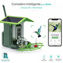 Comedero para pajaros y Aves con Cámara 4MP WiFi y Panel Solar. Cámara inalámbrica con Detección IA de Especies y Visión Nocturna Color. IP66. Incluye Memoria SD 32GB.