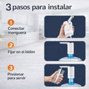 Dispensador Eléctrico de Agua para Garrafón Recargable USB-C. Bomba Automática 3 Modos 40s/80s/Continuo con Batería 1200mAh y Boquilla Plegable. Color Blanco
