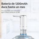 Dispensador Eléctrico de Agua para Garrafón Recargable USB-C. Bomba Automática 3 Modos 40s/80s/Continuo con Batería 1200mAh y Boquilla Plegable. Color Blanco