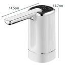 Dispensador Eléctrico de Agua para Garrafón Recargable USB-C. Bomba Automática 3 Modos 40s/80s/Continuo con Batería 1200mAh y Boquilla Plegable. Color Blanco