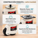 Rueda Niveladora Ajustable para Maquinaria Industrial – Rodaja Antivibración con Base Giratoria con Placa de 55x55 mm y distancia Orificios 42x42mm. Giratoria con Altura Ajustable. 40F Blanca