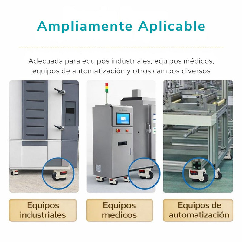Rueda Niveladora Ajustable para Maquinaria Industrial – Rodaja Antivibración con Base Giratoria con Placa de 55x55 mm y distancia Orificios 42x42mm. Giratoria con Altura Ajustable. 40F Blanca