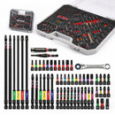 Puntas de Destornillador con Ratchet y Broca Escalonada 13 Tamaños 1/8–1/2 de Acero S2 y HSS 4341. Kit de Puntas Magnéticas con Extensiones Largas y Estuche Portátil (58 Pcs)