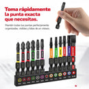 Puntas Magnéticas para Destornillador de Impacto (13Unds) 50mm. Set de Puntas para Atornillador S2 Acero Aleado, PH, SQ Torx, SL
