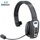 Auricular Bluetooth 5.2 con Micrófono para Call Center y Oficina headset Inalámbricos con Micrófono y Alcance 15m. Audífonos (500g) con Conexión Dual. Color Negro.