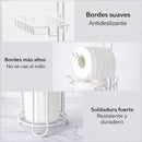 Organizador de Papel Higiénico para Baño con Repisa y Porta Celular Organizador de baño de 60cm Color Blanco.