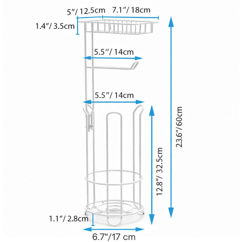 Organizador de Papel Higiénico para Baño con Repisa y Porta Celular Organizador de baño de 60cm Color Blanco.