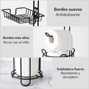 Organizador de Papel Higiénico para Baño con Repisa y Porta Celular Organizador de baño de 60cm Color Negro.