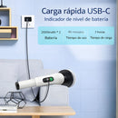 Cepillo Giratorio Eléctrico (30W) con Mango Ajustable (28-127cm) y 6 Cabezales. Limpiador Inalámbrico Multifuncional de 5V y Carga USB-C. Color Blanco