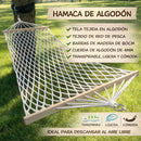 Hamaca Colgante de Algodón con  de Madera Maciza. Chinchorro de Malla Tipo Red de Pesca (200 x 80cm) Transpirable para Jardín y Exterior.