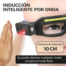 Gafas de Seguridad Lentes con Luz COB Recargable USB-C. Lentes con Sensor de Movimiento Hasta10 cm de Resistente al Agua IPX4. Color Azul (16x8x6cm).