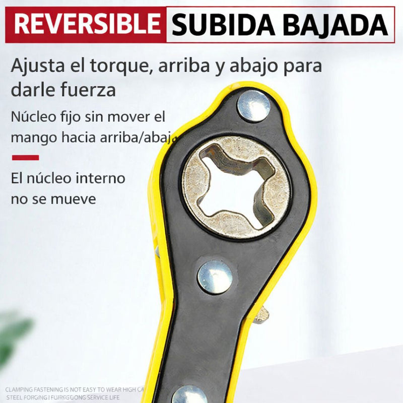 Manivela Universal para Gato Hidráulico – Llave trinqete para Elevador de Auto (260g). Llave Manual de Carraca con Mango Ergonómico Antideslizante para Elevación (34cm)