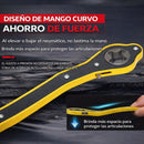 Manivela Universal para Gato Hidráulico – Llave trinqete para Elevador de Auto (260g). Llave Manual de Carraca con Mango Ergonómico Antideslizante para Elevación (34cm)
