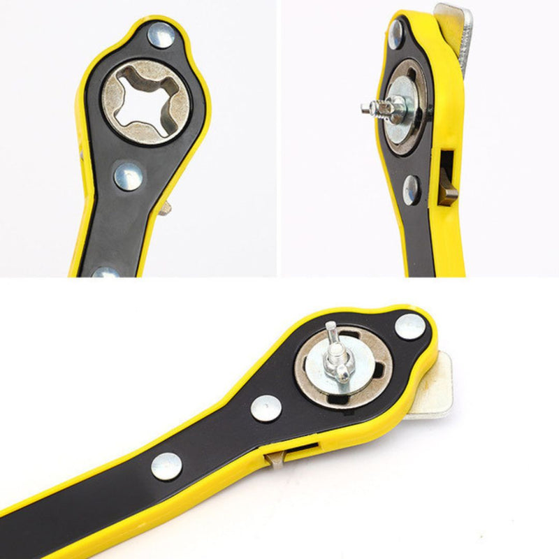 Manivela Universal para Gato Hidráulico – Llave trinqete para Elevador de Auto (260g). Llave Manual de Carraca con Mango Ergonómico Antideslizante para Elevación (34cm)