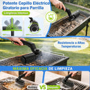 Cepillo Eléctrico para Limpiar Parrillas BBQ – Limpiador Recargable para Asadores con 3 Velocidades. Giratorio con Cabezal de Alambre. Negro 42.1×13.8×7.8cm