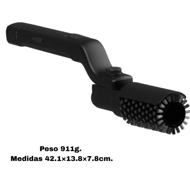 Cepillo Eléctrico para Limpiar Parrillas BBQ – Limpiador Recargable para Asadores con 3 Velocidades. Giratorio con Cabezal de Alambre. Negro 42.1×13.8×7.8cm