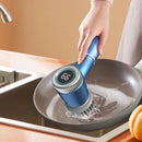 Cepillo de Limpieza Eléctrico Inalámbrico 360° con 5 Cabezales. Limpiador Recargable USB-C para Cocina y Baño 3 Velocidades 5W 5V. Color Azul 20.5 cm.