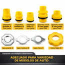 Embudo Antiderrames para Llenado de Refrigerante de Radiador. Sistema con Adaptadores Universales para Auto. Set de 15 Piezas.