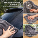 Toalla paño de Microfibra Ultra Absorbente para Secado de Autos Gruesa 1300 GSM. Paño de Secado Automotriz 60×90 cm (24×36"). Color gris.