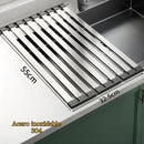 Escurridor Enrollable para Fregador de Cocina (55×32.5cm). Acero Inoxidable 304. Rejilla Plegable Multifuncional.
