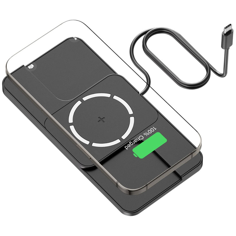 Cargador Inalámbrico Magnético 360°. Estación de Carga Tipo MagSafe para iPhone y Audífonos (Cable 1m).