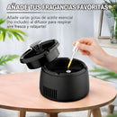 Cenicero Purificador De Aire Con Iones Negativos Recargable Con Filtro De Carbón Activado. Cenicero Eléctrico extractor De Humo. Color negro.