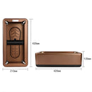 Dispensador automático de cubre zapatos protector desechable. Color bronce. Máquina dispensadora de cubre calzado por presión.