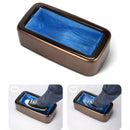 Dispensador automático de cubre zapatos protector desechable. Color bronce. Máquina dispensadora de cubre calzado por presión.