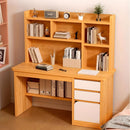 Escritorio de Estudio con Repisas y Gavetas 120x45x131cm. Mueble mesa Multifuncional para Oficina o Dormitorio. Color madera.