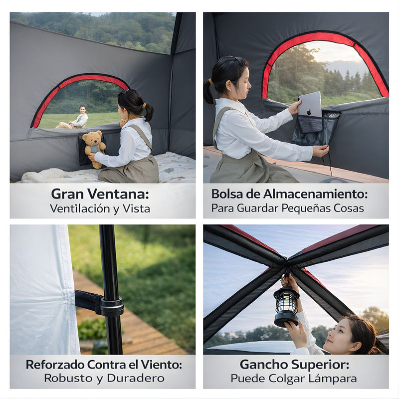 Tienda de Campaña Trasera para SUV con Protección Solar UPF50+.Carpa de Camping para Maletero de SUV con Toldo Exterior (270x270x180cm).