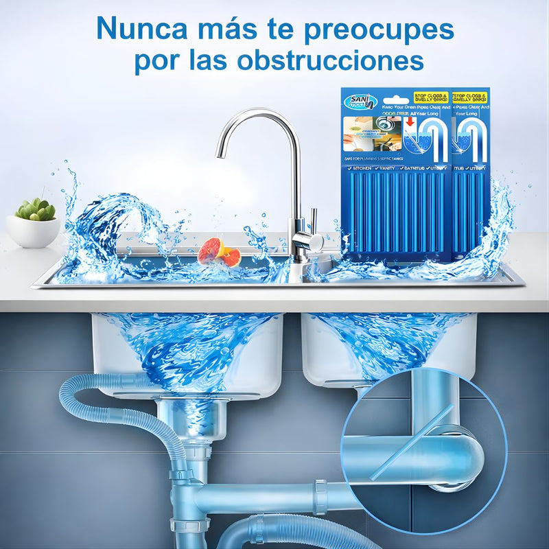 Varillas Destapadoras para Drenajes – Kit Flexible de Limpieza de Tuberías Eliminador de Olor Desagües (Pack de 12 Unidades). Limpia y Previene Obstrucciones.