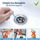 Varillas Destapadoras para Drenajes – Kit Flexible de Limpieza de Tuberías Eliminador de Olor Desagües (Pack de 12 Unidades). Limpia y Previene Obstrucciones.