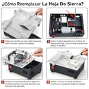 Sierra de Mesa Multifuncional 96W 5000rpm con Corte en Ángulo 0–90°. Mini Amoladora de Banco 24V DC con Control de 7 Velocidades. Incluye discos.