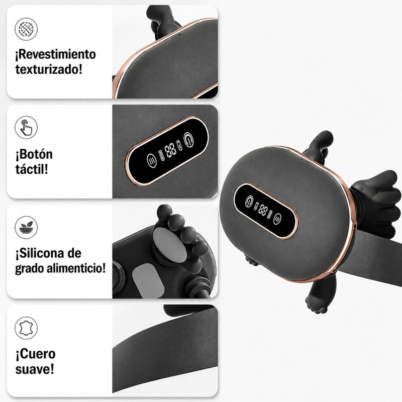 Masajeador para Cuello y Hombros con Masaje Tipo Manos y Dedos con Calor y 3 Niveles 10W. Batería 2000mAh. Color Negro.