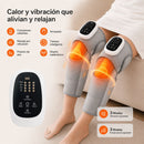 Masajeador de Rodilla con Compresión de Aire, Rodillera para Masaje por Vibración y Calor Envolvente, USB Recargable Batería 4000mAh. Color Gris.