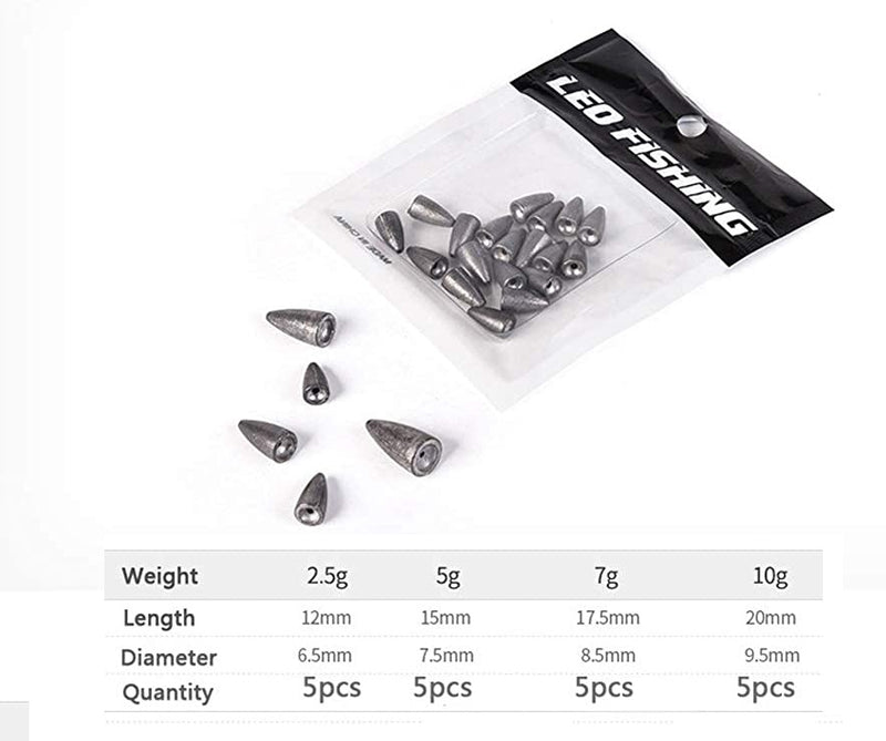 Plomos de pesca tipo bullet