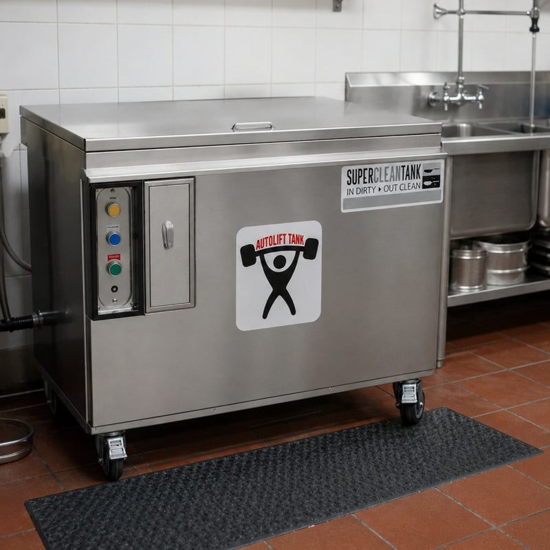 Tanque de Limpieza Industrial Super Clean Tank Auto Lift 900x700x830mm para Cocinas Comerciales