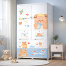 Armario Infantil De Osito Con Clóset Para Colgar + 3 Cajones Amplios. Closet Organizador De Ropa Para Niños. Estante de 4 niveles (135x75x38cm).