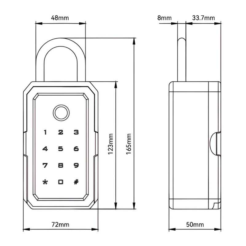 Caja De Seguridad Inteligente Con Huella Digital Y Bluetooth. Caja Para Llaves Con App, Código Y Tarjeta RFID. Resistente Al Agua y Recargable USB.
