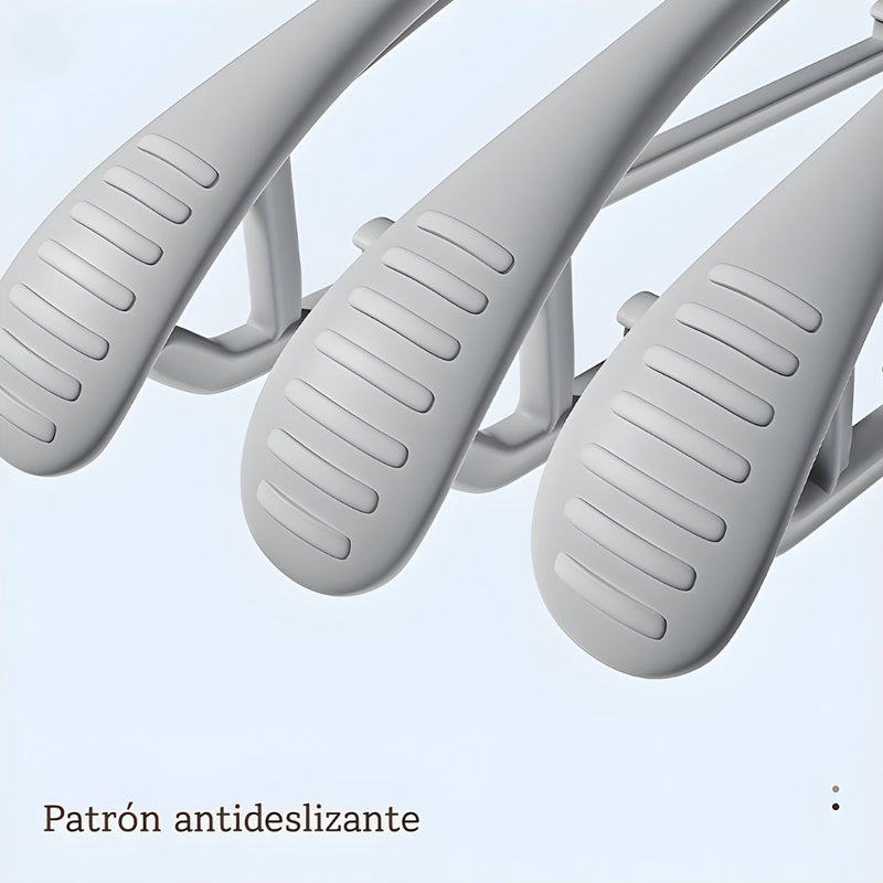 Ganchos Para Ropa Antideslizante De Hombro Ancho Con Giro 360°. Perchas Resistentes para ropa. Color Gris (Pack De 10 piezas).
