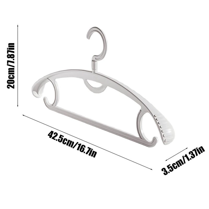 Ganchos Para Ropa Antideslizante De Hombro Ancho Con Giro 360°. Perchas Resistentes para ropa. Color Gris (Pack De 10 piezas).